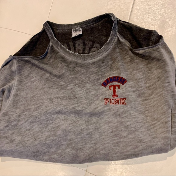 PINK distressed crop top-large - Picture 4 of 5